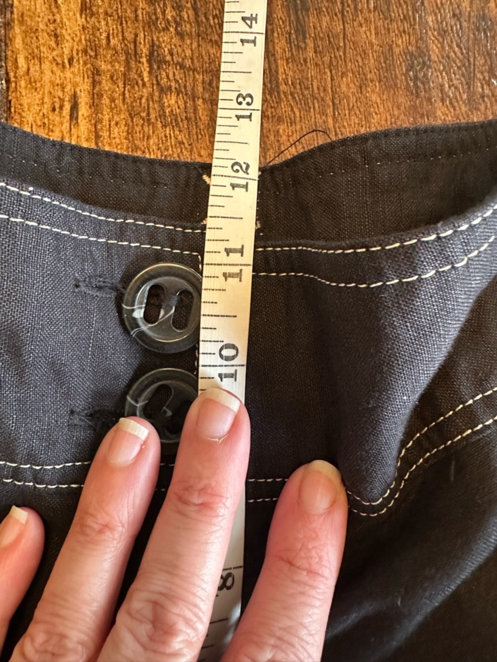 Larry Levine | VTG Linen Blend Wide Leg Belted Pants Black, Size 12 - Picture 9 of 10